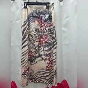 Stylish Women's Skirt with Artistic Design Sz M